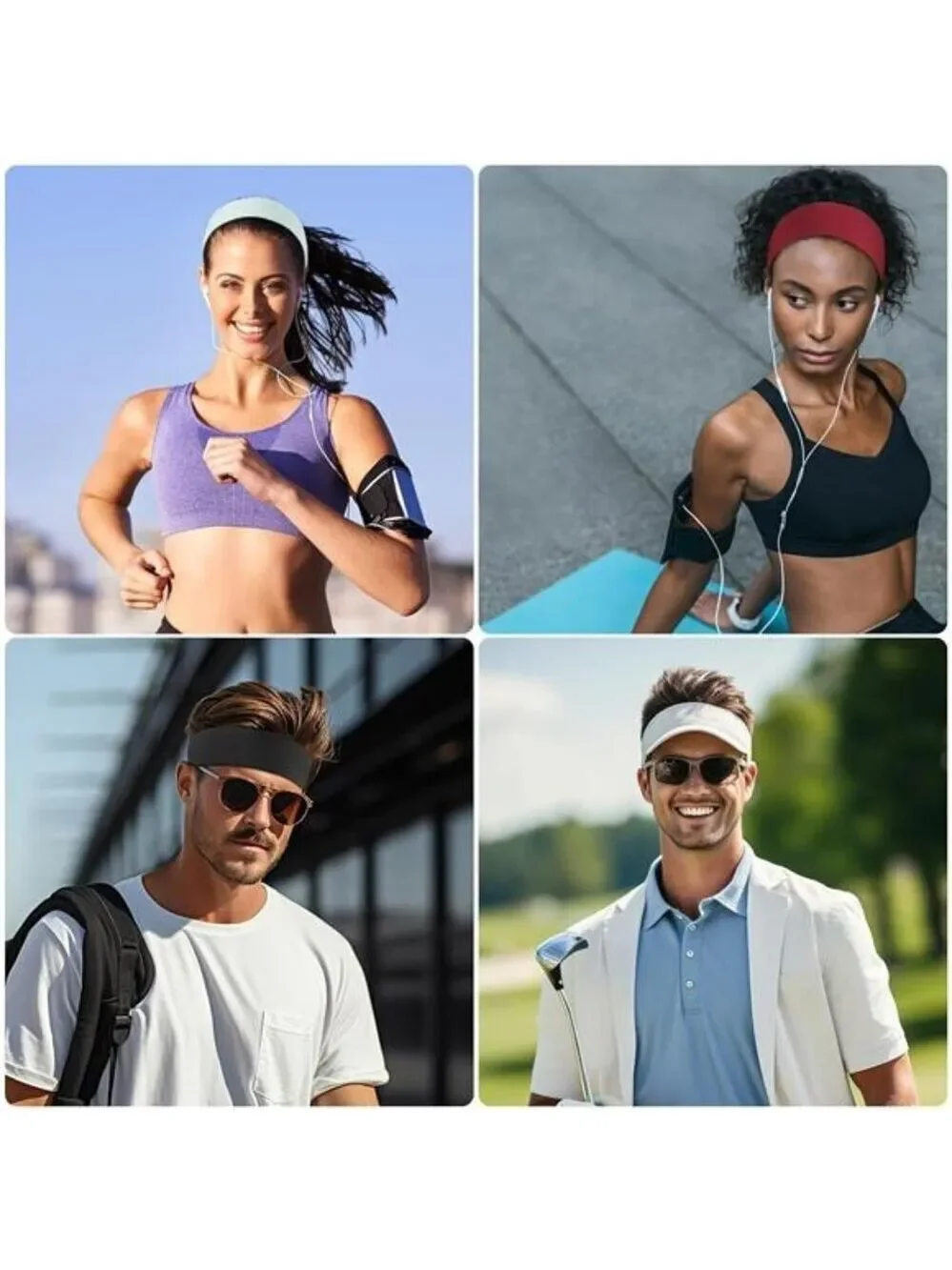 Workout Yoga Running Headbands for Women 8 Pack Non Slip Hair Bands